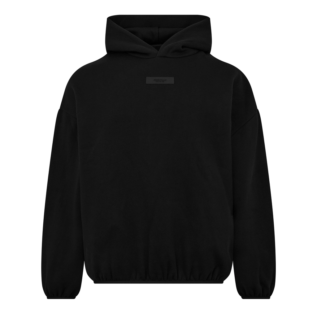 Fear of God Essentials Logo Tab Cotton Hoodie - Black
